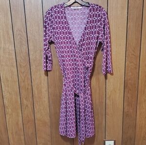 Hawthorne Stitch Fix 41 Women's  Geometric Print Faux Wrap Dress Size Medium